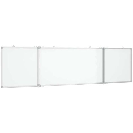 Tableau blanc magnétique pliable 200x50x1,7 cm aluminium CFW462786