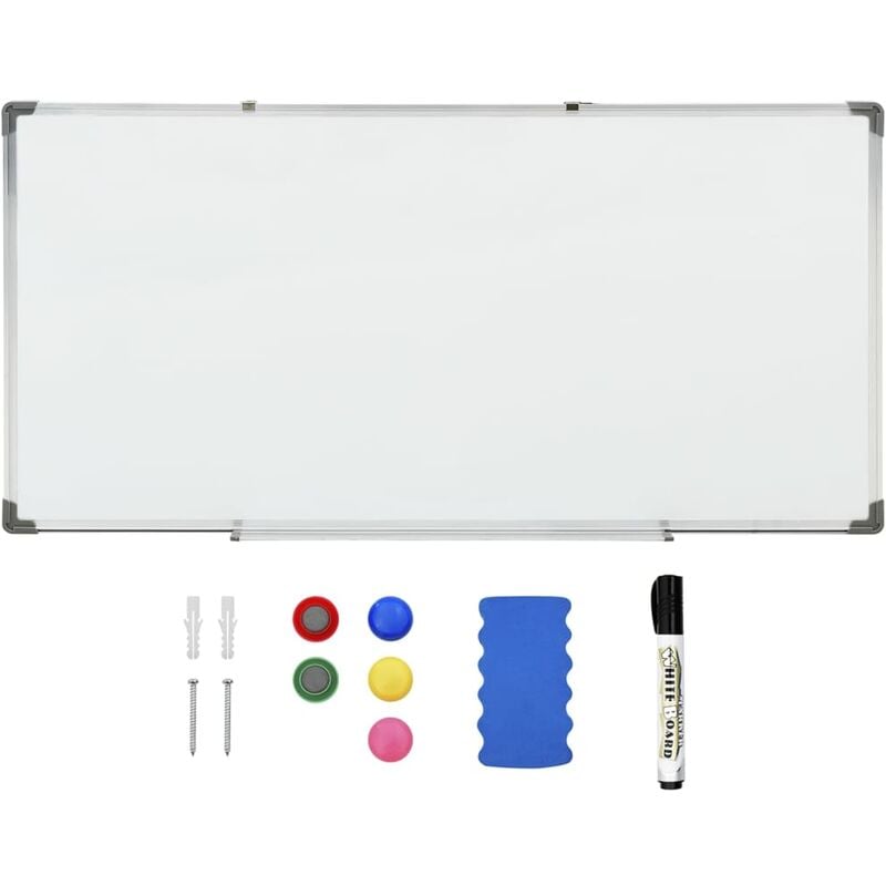 Lling - inlife Tableau blanc magnétique Blanc 110x60 cm Acier