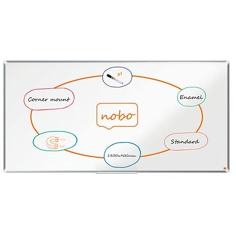 Tableau blanc Premium Plus émaillé - 180 x 90 cm - Nobo