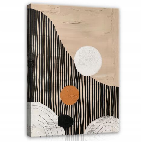 tableau boho abstrait marron sur toile Murale pour chambre salon 60x40