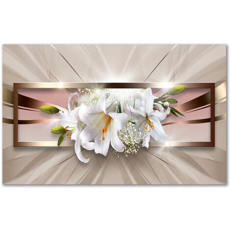Tableau bouquet de fleurs éternelles - 80x50 cm