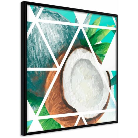 Tableau cadre Mosaïque tropicale avec noix de coco