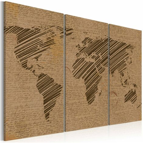 Tableau carnet de voyage - 60 x 40 cm - Marron