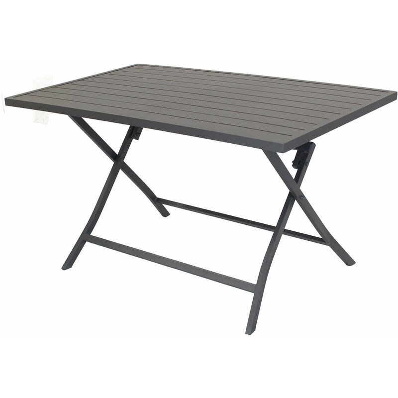 Tableau rectangulaire 130x75 cm du jardin extérieur avec structure en aluminium et plancher oriental st sabletop DarkGrey - DarkGrey