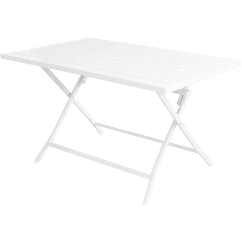 Defibrico - Tableau rectangulaire 130x75 cm du jardin extérieur avec structure en aluminium et plancher oriental st sabletop White - White