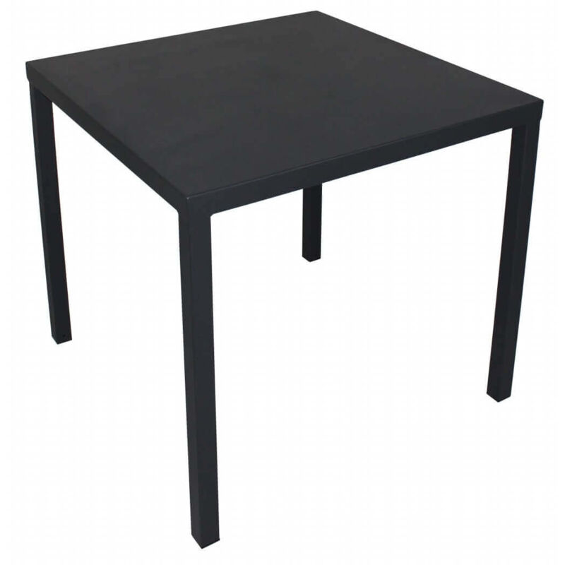 Defibrico - Tableau carré 80x80 cm Garden de sauvegarde extérieure empilable pour bars et restaurants avec structure et haut de Bolton Steel Black