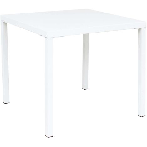 Tableau carré 80x80 cm Garden de sauvegarde extérieure empilable pour bars et restaurants avec structure et haut de Bolton Steel  White