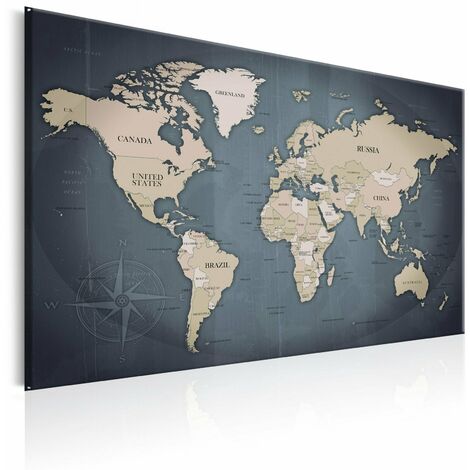 Carte de France sur toile avec tableau d'affichage en liège pour épingler  les destinations - Tableaux de toile de carte de France de haute qualité de  différentes tailles (60x60 cm, model 1) 