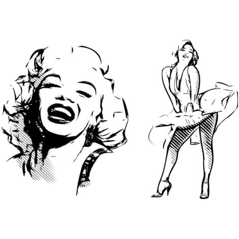 Tableau cinéma marilyn monroe desssin au fusain, 80x50cm