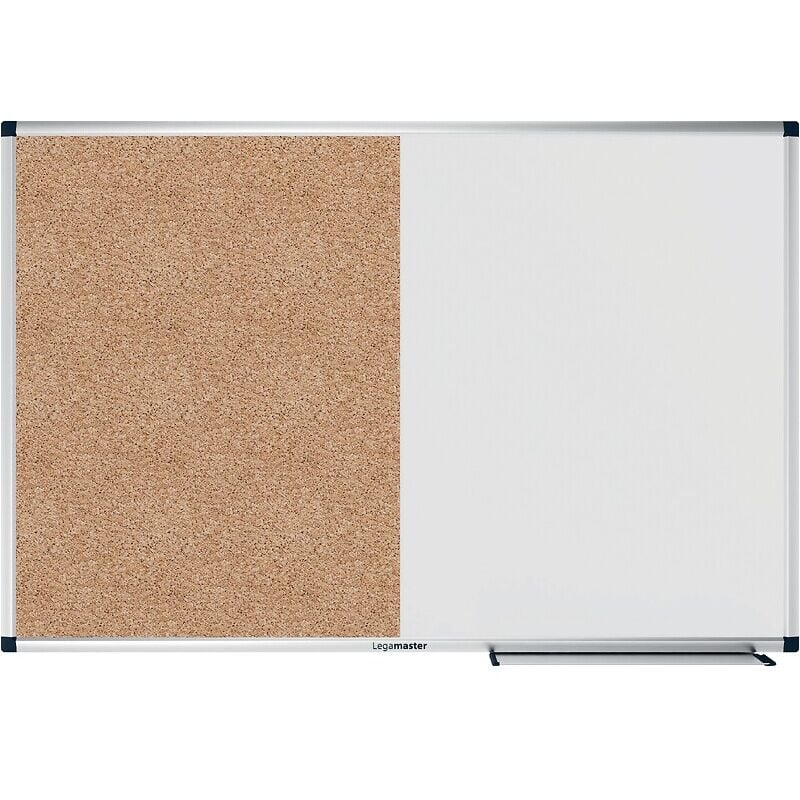 Tableau combiboard côté blanc acier magnétique émaillé côté revêtement liège naturel h 60 x l 90cm Legamaster
