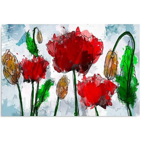 Tableau coquelicots rouges