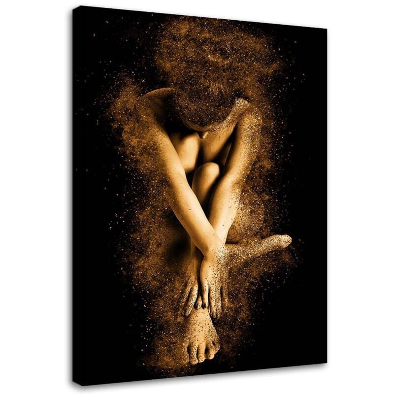 Image sur toile, Femme poudre d'or glamour nue - 60x90