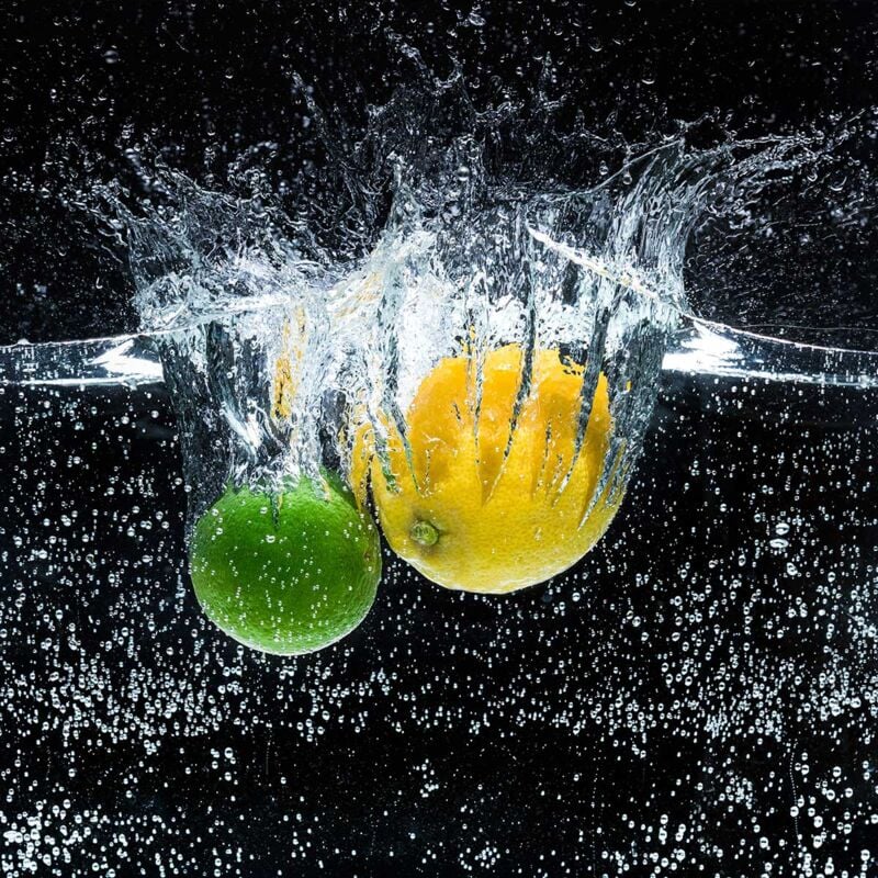 Hxadeco - Tableau cuisine carré extrait de jus citron, 50x50cm