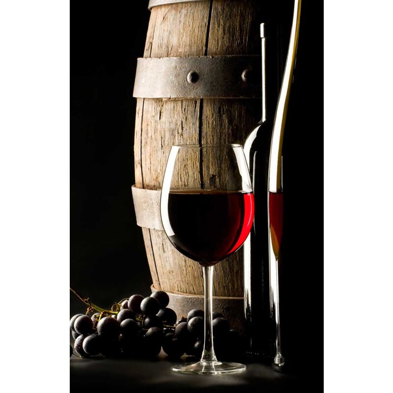 Hxadeco - Tableau cuisine tonneau à bordeaux - 50x80 cm