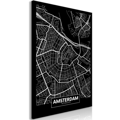 Tableau Dark Map of Amsterdam (1 Part) Vertical