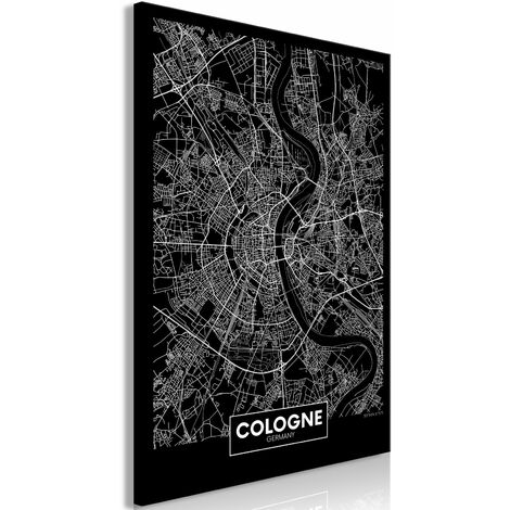 Tableau Dark Map of Cologne (1 Part) Vertical