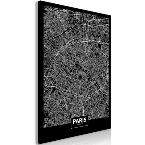 Tableau Dark Map of Paris (1 Partie) Vertical
