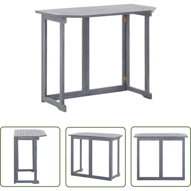 The Living Store Table pliable de balcon 90x50x74 cm Bois d'acacia massif - Table De Balcon - Table Pliable - Table D'extérieur - Mobilier De Jardin