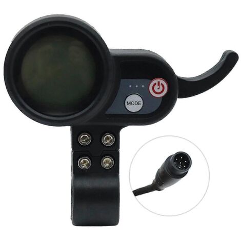 Tableau de bord LCD 36V-60V avec compteur 6 broches pour trottinette et vélo électrique JPBlack