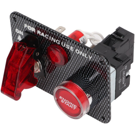 Tableau de Commande Allumage 12V 40A Style Sport Carbone Alliage Aluminium Universel Voiture