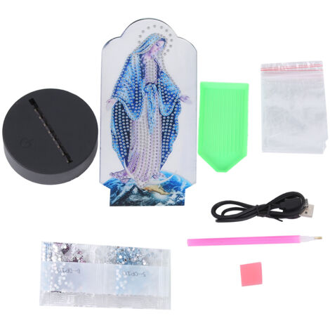 Tableau de Diamants DIY Lampe LED 7 Couleurs Décor Nocturne Broderie Maison DP10