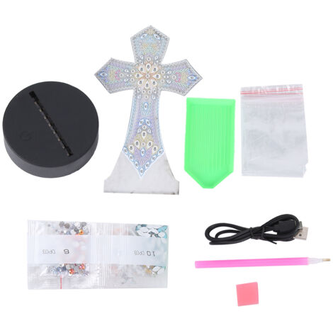 Tableau de Diamants DIY Lampe LED 7 Couleurs - Décoration Maison Broderie Lumière Nuit DP03