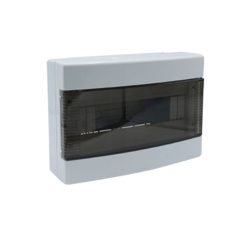 Em Distribution - Tableau de distribution 12 modules 190x275x90mm IP40 - Porte transparente - avec rail din