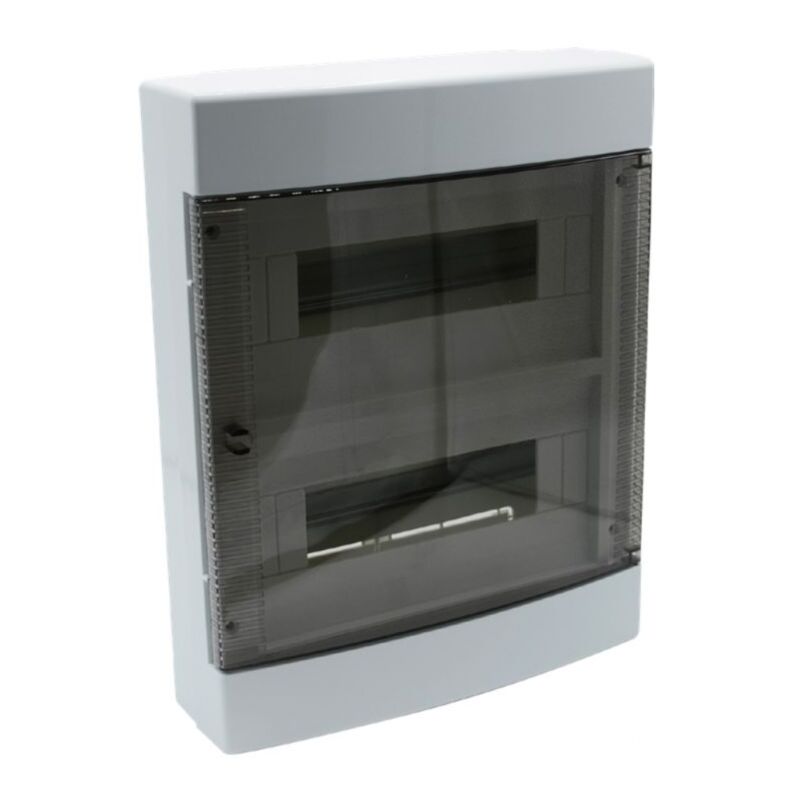 Em Distribution - Tableau de distribution 24 modules 350x275x90mm IP40 - Porte transparente - avec rail din