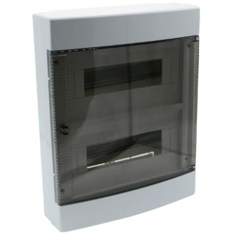 EM DISTRIBUTION Tableau de distribution 24 modules 350x275x90mm IP40 - Porte transparente - avec rail DIN