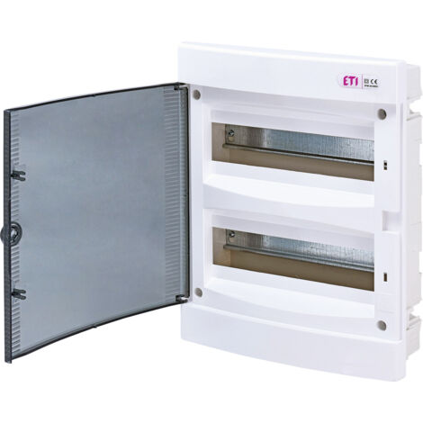 Tableau de distribution encastré 24 modules IP40 porte transparente ECM24PT-s