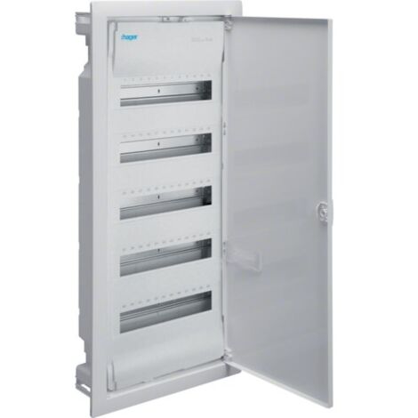 Tableau de distribution encastré à 5 rangées, boîte électrique blanche 60 Hager Volta 5x12 VU60NC