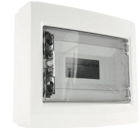 Tableau de distribution mural 12 modules 262x330x95mm IP40 - Porte transparente - avec rail DIN