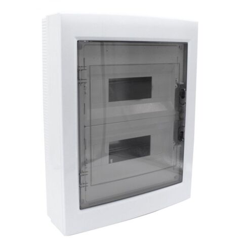 Tableau de distribution mural 24 modules 420x330x105mm IP40 - Porte transparente - avec rail DIN