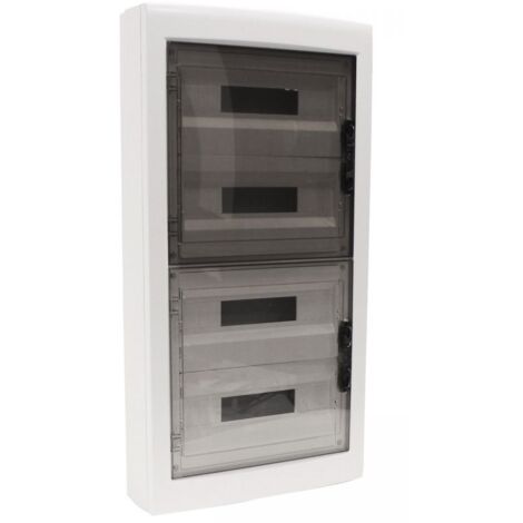 Tableau de distribution mural 72 modules 880x465x120mm IP40 - Porte transparente - avec rail DIN