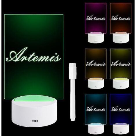 Tableau de notes lumineux LED créatif avec stylo intégré, veilleuse USB, cadeau idéal pour enfants et petites amies, lampe de nuit 7 couleurs - H-1Pen