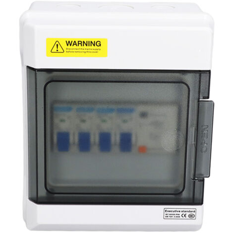 Tableau de Protection 3 Modules Style Australien 230V 63A 30mA Disjoncteur Différentiel + 3 Disjoncteurs (6A+16A+32A)