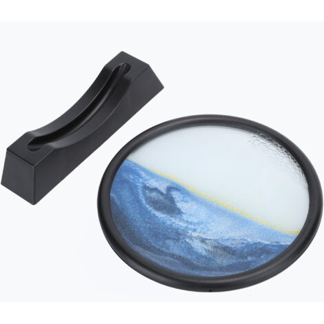 Tableau de Sable Dynamique 3D Bleu 7 Pouces - Décoration Bureau et Cadeau Artistique