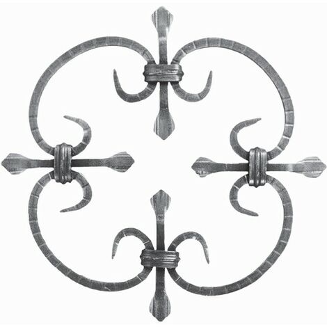 Tableau de volutes striées - Hauteur 250mm Largeur 250mm en carré de 8mm - Fer forgé - À souder - DECO FER FORGE