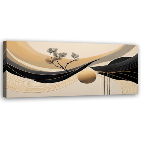 Tableau déco Abstraction Arbre géométrique en cercle 90x30
