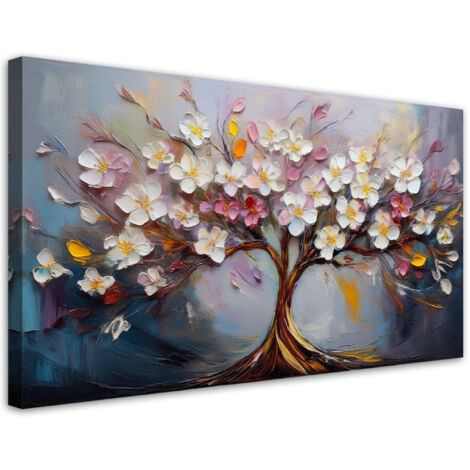 Tableau déco Abstraction colorée de l'arbre de vie 100x50