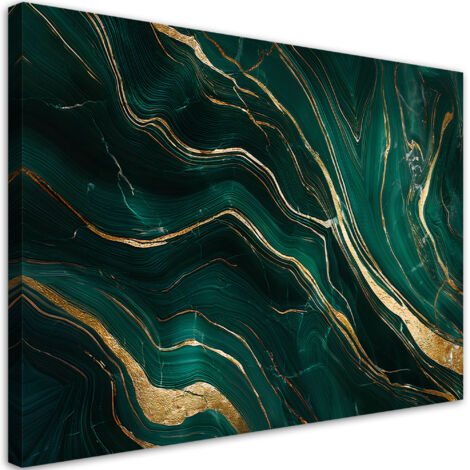 Tableau déco Abstraction de marbre vert émeraude 90x60