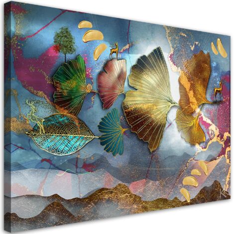 Tableau déco Abstraction des feuilles colorées 60x40