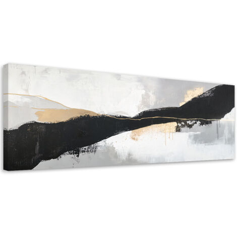 Tableau déco Abstraction Formes Lignes Glamour Or 90x30