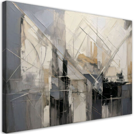 Tableau déco Abstraction gris-beige comme peinte 60x40
