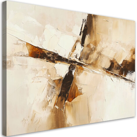 Tableau déco Abstrait beige brun moderne 60x40