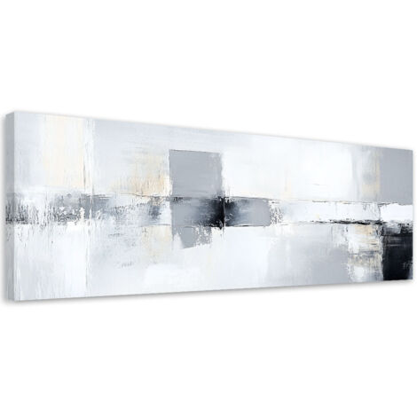 Tableau déco Abstrait industriel moderne Gris 90x30