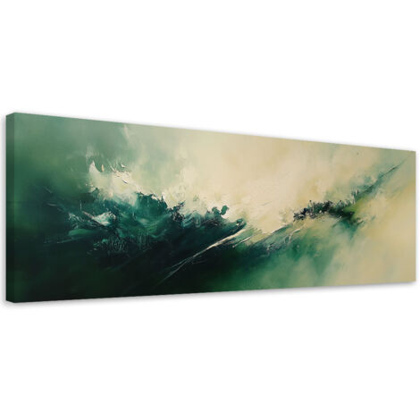 Tableau déco Abstrait industriel vert beige 90x30