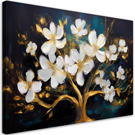 Tableau déco Arbre de vie Glamour Fleurs abstraites 100x70