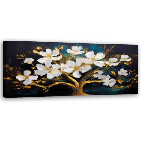 Tableau déco Arbre de vie Glamour Fleurs abstraites 90x30