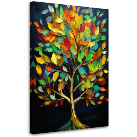 Tableau déco Arbre Feuilles colorées Abstraction 40x60